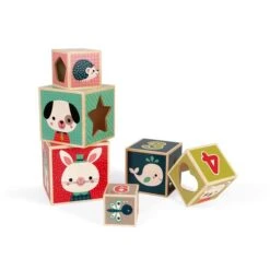 Janod Pyramide 6 Cubes Baby Forest -Optimal Jouet Magasin 3700217380168 3700217380168 4BaseMedia 550Wx550H