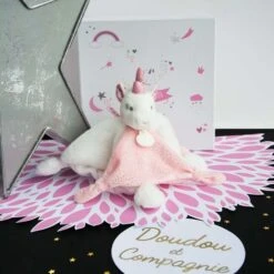 Doudou Licorne -Optimal Jouet Magasin doudouetciedoudoulicorneblancetrosebrillant 3700335232776 3BaseMedia 550Wx550H